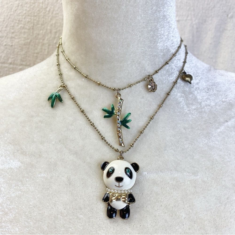 Betsey Johnson Panda and Bamboo Necklace